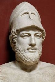 Périclès, (Athènes, 495 av. J.C. - 429 av. J.C.) est un stratège, orateur et homme d'État athénien. Buste de Péricles